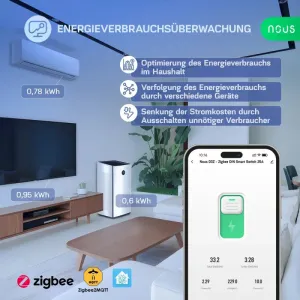 Nous D3Z Zigbee DIN Smart Spínací Modul 25A (1 kanál, s meraním spotreby) NOUS-D3Z-1722