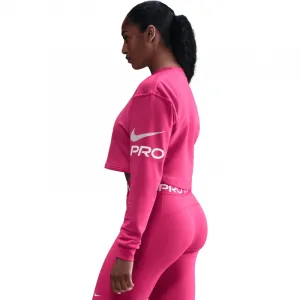 Dámska tréningová mikina NIKE W NP DF FLC CREW TT GRX RUSH PINK PINK FOAM WHITE