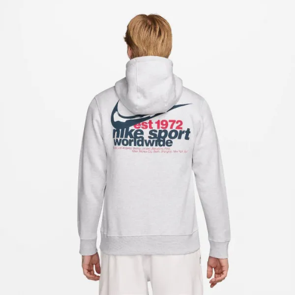 Pánska mikina s kapucňou NIKE U NSW HDY CLUB PO BB OC 2 BIRCH HEATHER