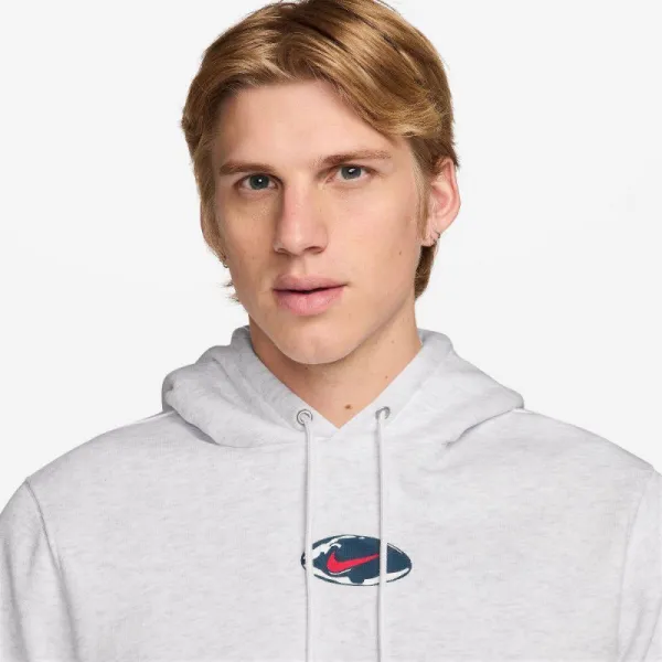 Pánska mikina s kapucňou NIKE U NSW HDY CLUB PO BB OC 2 BIRCH HEATHER
