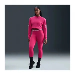 Dámska tréningová mikina NIKE W NP DF FLC CREW TT GRX RUSH PINK PINK FOAM WHITE