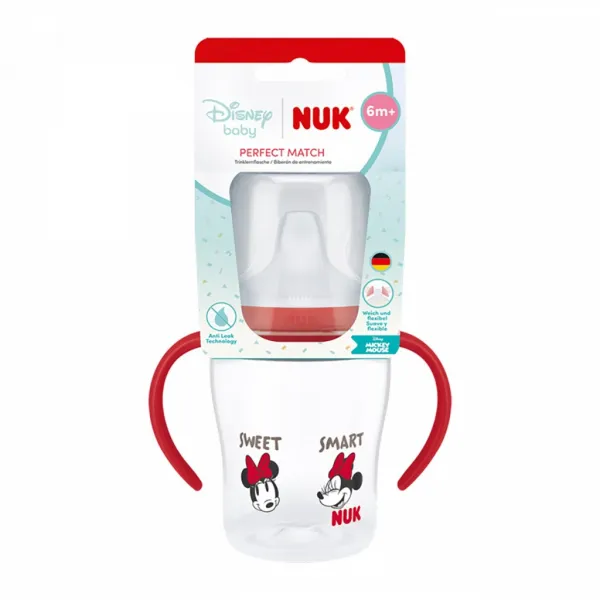 Dojčenská fľaša na učenie NUK Perfect Match DISNEY Minnie red 150 ml