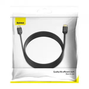 Baseus 2x kábel HDMI 2.0 4K 30Hz, 3D, HDR, 18 Gb/s, 5 m (čierny) CAKGQ-D01