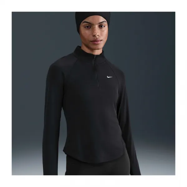 Dámska bežecká mikina s 1 2 zipsom NIKE W NK TEMPO SWSH HBR DF HZ TOP BLACK WHITE