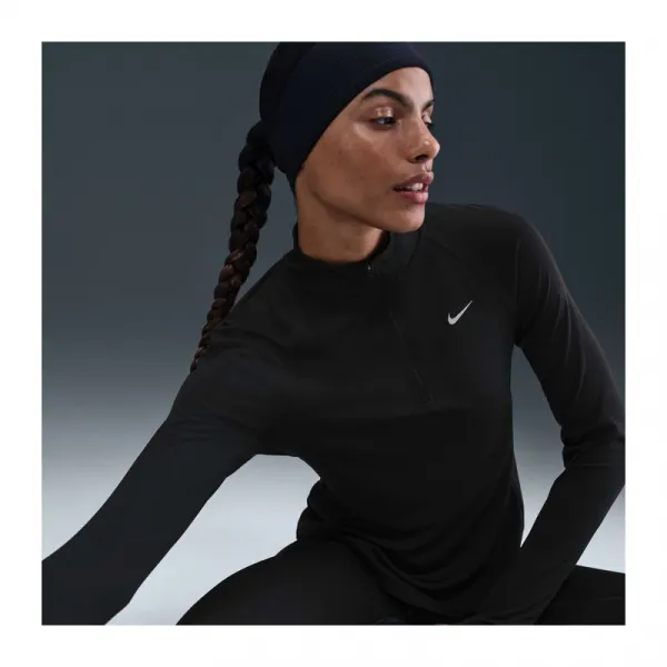 Dámska bežecká mikina s 1 2 zipsom NIKE W NK TEMPO SWSH HBR DF HZ TOP BLACK WHITE