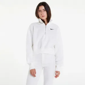 Dámska mikina s 1 2 zipsom NIKE W NSW PHNX FLC QZ CROP SAIL BLACK
