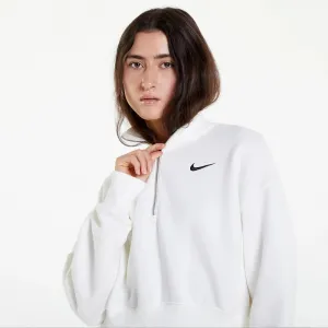 Dámska mikina s 1 2 zipsom NIKE W NSW PHNX FLC QZ CROP SAIL BLACK