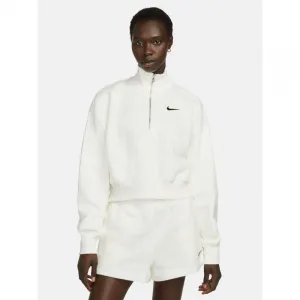 Dámska mikina s 1 2 zipsom NIKE W NSW PHNX FLC QZ CROP SAIL BLACK