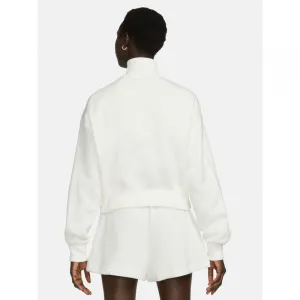 Dámska mikina s 1 2 zipsom NIKE W NSW PHNX FLC QZ CROP SAIL BLACK