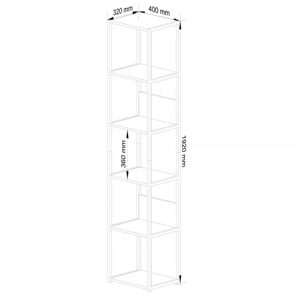 Ak furniture Regál LOFT 40 cm biely/dub sonoma