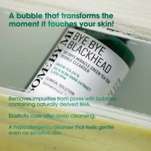 Some By Mi Bye Bye Blackhead 30 Days Miracle Green Tea Tox Bubble Cleanser aktívna čistiaca pena proti čiernym bodkám 120 g
