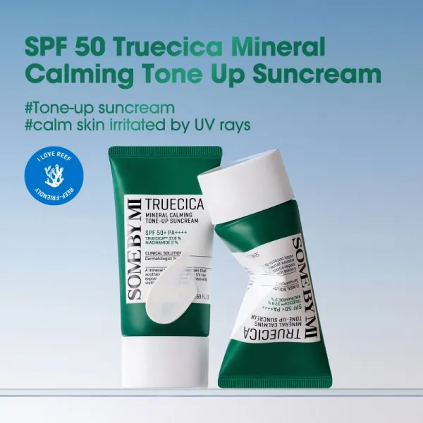 Some By Mi Truecica Mineral Calming Tone-up Suncream upokojujúci a ochranný krém SPF 50+ 50 ml
