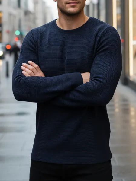 DStreet Sweter męski granatowy