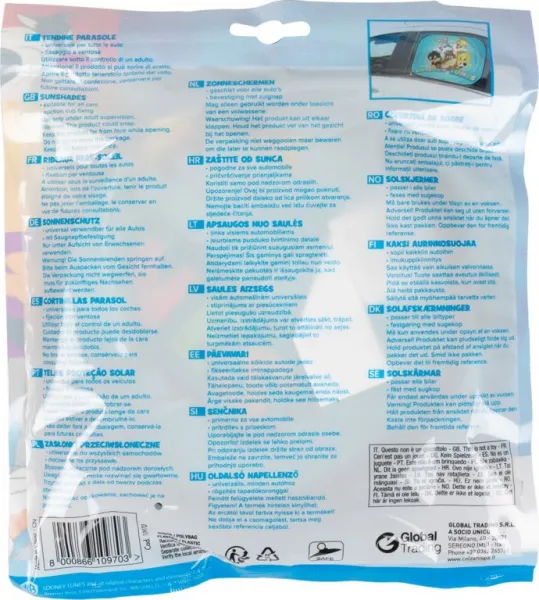 Clona slnečná na bočné okno LOONEY TUNES 2ks