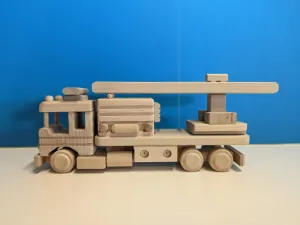 Drevené hasičské auto, 35 x 7 x 14 cm