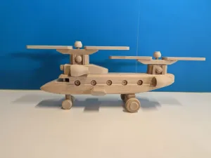 Drevená helikoptéra, 40 x 8 x 15 cm