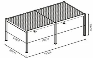 Elektrická bioklimatická pergola PRESTIGE 8x4 m Rojaplast