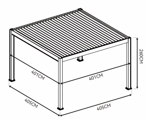 Elektrická bioklimatická pergola PRESTIGE 4x4 m Rojaplast