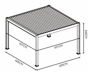 Elektrická bioklimatická pergola PRESTIGE 4x4 m Rojaplast