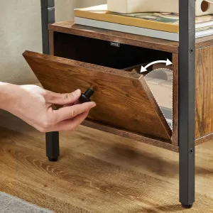 Nočný stolík Vasagle Zrava 38 cm s nabíjacou stanicou hnedý/čierny