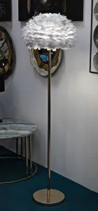 Mauro Ferretti Stojacia lampa Feathers 170 cm sivá/zlatá