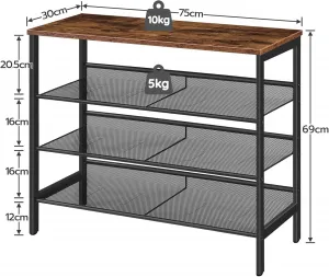 Topánkovník Vasagle Grego 69 cm čierny/hnedý