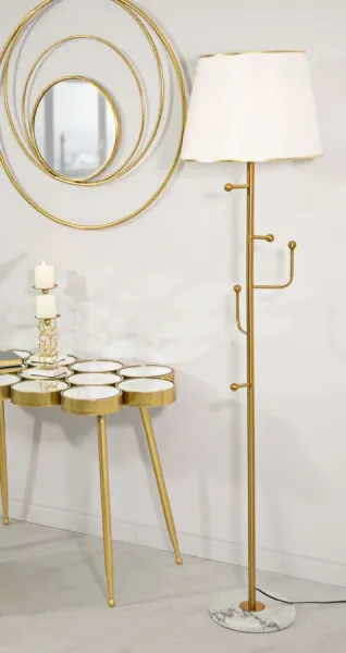 Mauro Ferretti Stojacia lampa Hanger 173 cm zlatá/biela/mramor