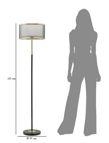Mauro Ferretti Stojacia lampa Levels 153 cm čierna/zlatá