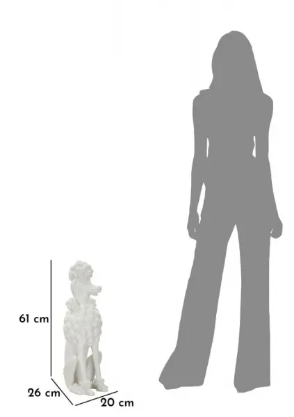 Mauro Ferretti Dekoratívna soška Dog 61 cm biela