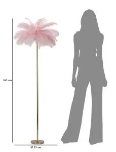 Mauro Ferretti Stojacia lampa Palm 160 cm ružová/zlatá