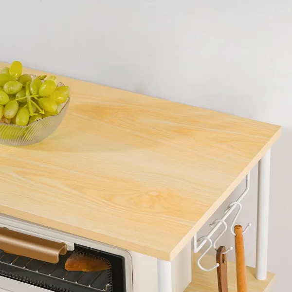Kuchynský regál Vasagle Vitas 80 cm so zásuvkami hnedý/biely