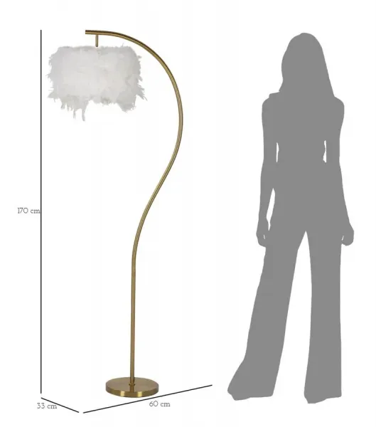 Mauro Ferretti Stojacia lampa Semi Arc 170 cm biela/zlatá