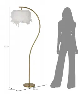 Mauro Ferretti Stojacia lampa Semi Arc 170 cm biela/zlatá