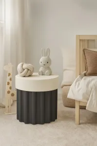 HowHomely Odkladací stolík Scott 36 cm s úložným priestorom čierny/béžový