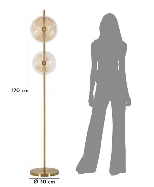 Mauro Ferretti Stojacia lampa Venice 168 cm zlatá