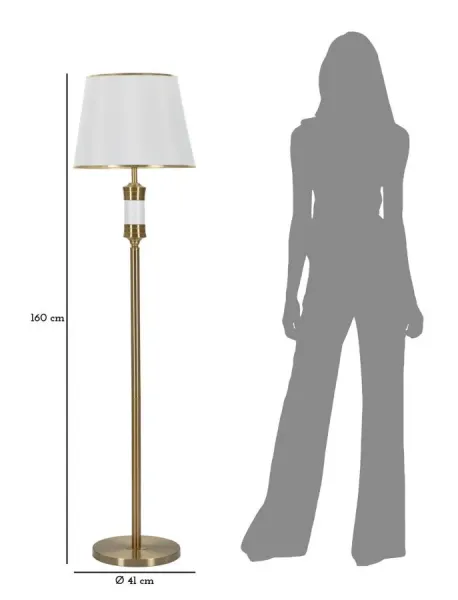 Mauro Ferretti Stojacia lampa Whity 160 cm biela/zlatá