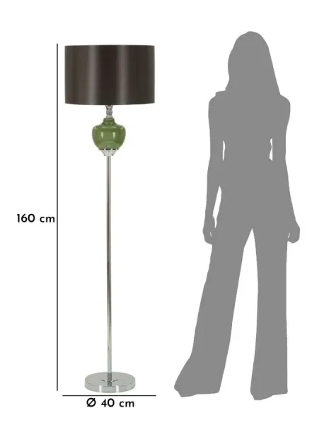 Mauro Ferretti Stojacia lampa Eva 160 cm strieborná/čierna/zelená