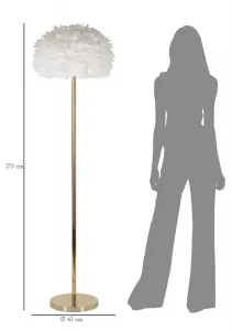 Mauro Ferretti Stojacia lampa Feathers 170 cm biela/zlatá
