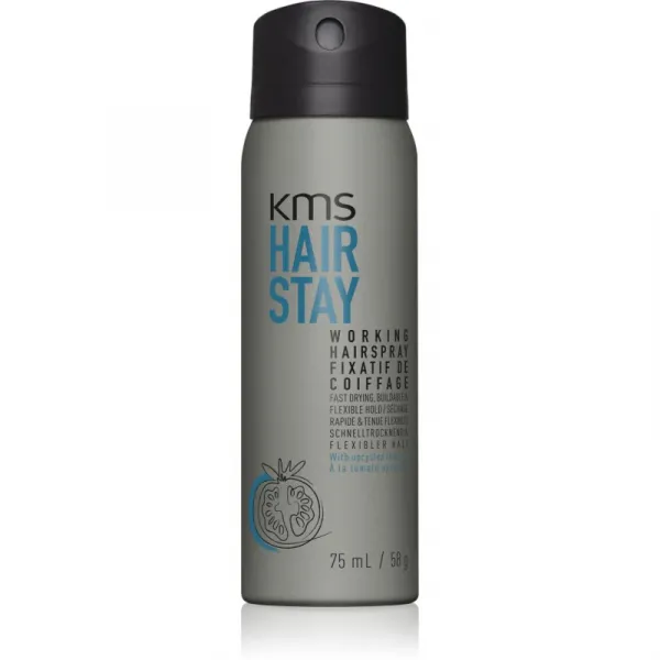 KMS Hair Stay Working Hairspray lak na vlasy pre vlasy namáhané teplom 75 ml