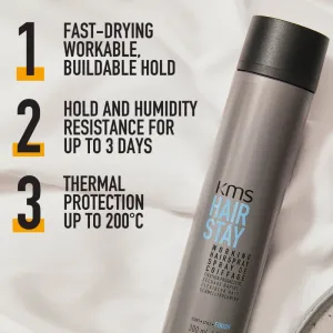 KMS Hair Stay Working Hairspray lak na vlasy pre vlasy namáhané teplom 75 ml