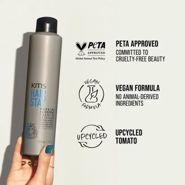 KMS Hair Stay Working Hairspray lak na vlasy pre vlasy namáhané teplom 75 ml