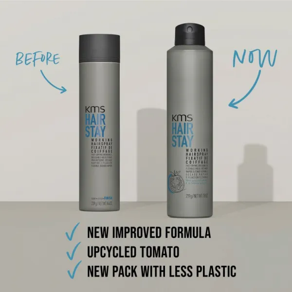 KMS Hair Stay Working Hairspray lak na vlasy pre vlasy namáhané teplom 75 ml