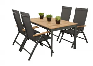 Doppler CONCEPT TEAK FSC® 4+1 - záhradná sedacia súprava (hliník/teakové drevo)