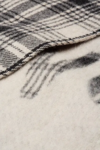 Pončo Woolrich Plaid Logo Cape White Hunting
