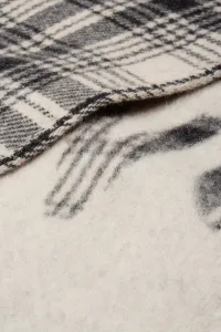Pončo Woolrich Plaid Logo Cape White Hunting