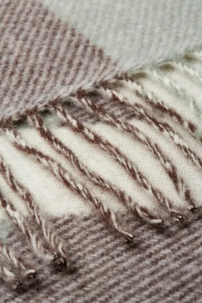 Šál Woolrich Wool Blend Scarf Soil Brown