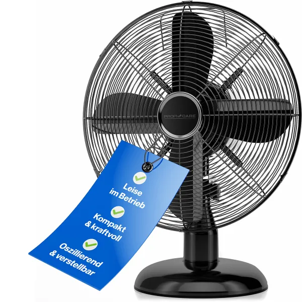 VL 3062 BK ventilátor 25cm kovový čierny