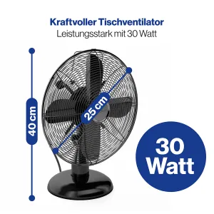 VL 3062 BK ventilátor 25cm kovový čierny