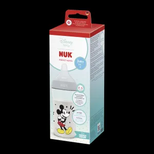 NUK Perfect Match Disney fľaša s kontrolou teploty Mickey 3m+ 260 ml