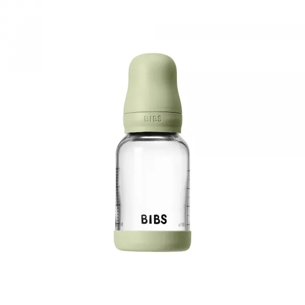 BIBS Baby Glass Bottle Round Latex antikoliková fľaša Blush 120 ml